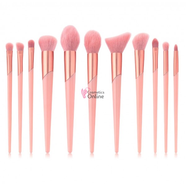 Pensule de Make-up 11 bucati Pink Profesionale MKB03
